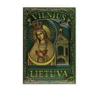 Žalias magnetas su Vilniaus Aušros vartų Švč Mergele Marija Žalias magnetas su Vilniaus Aušros vartų Švč Mergele Marija